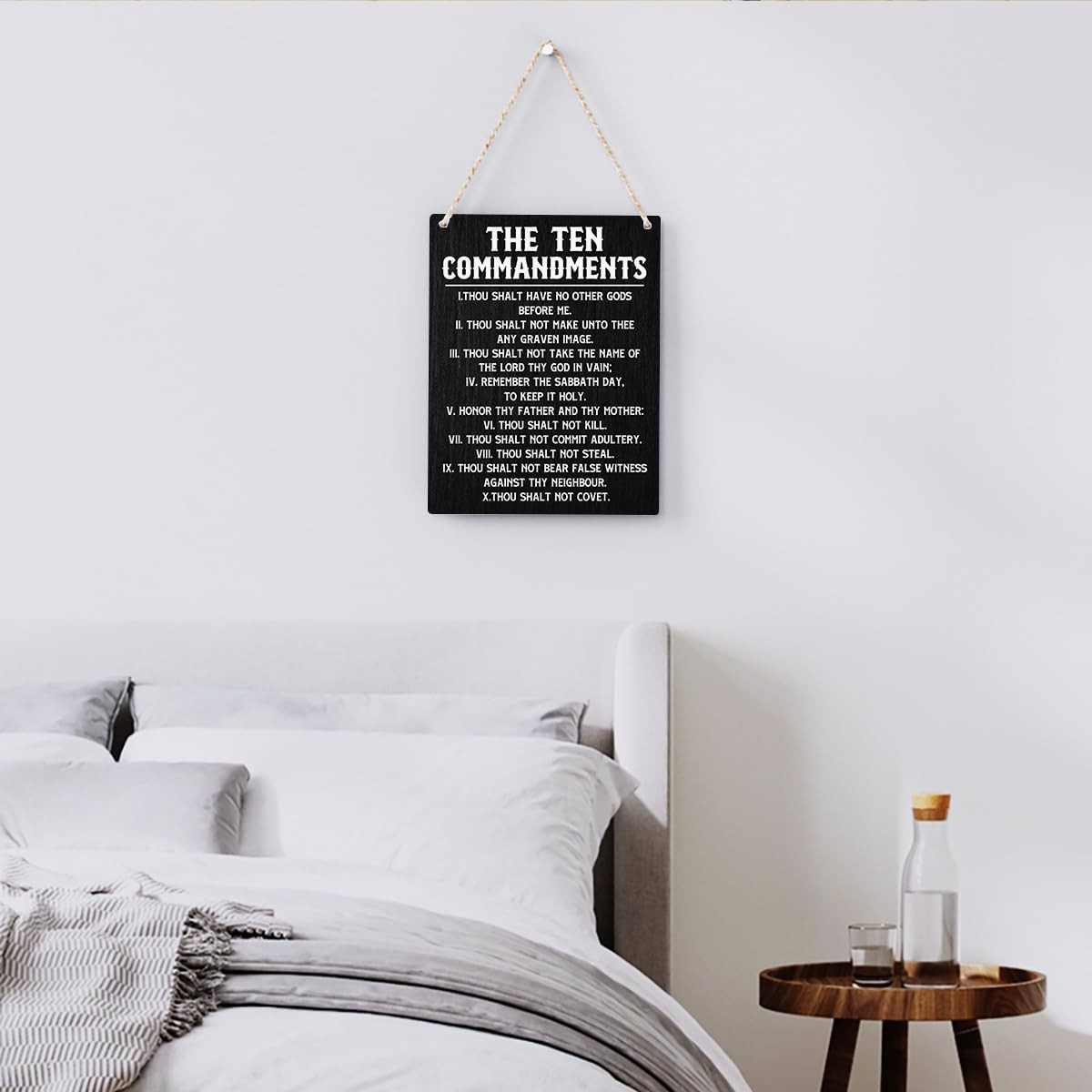 Inspirational Bible Verses Ten Commandments Wall 10″L x 8″W, 10 Commandments.