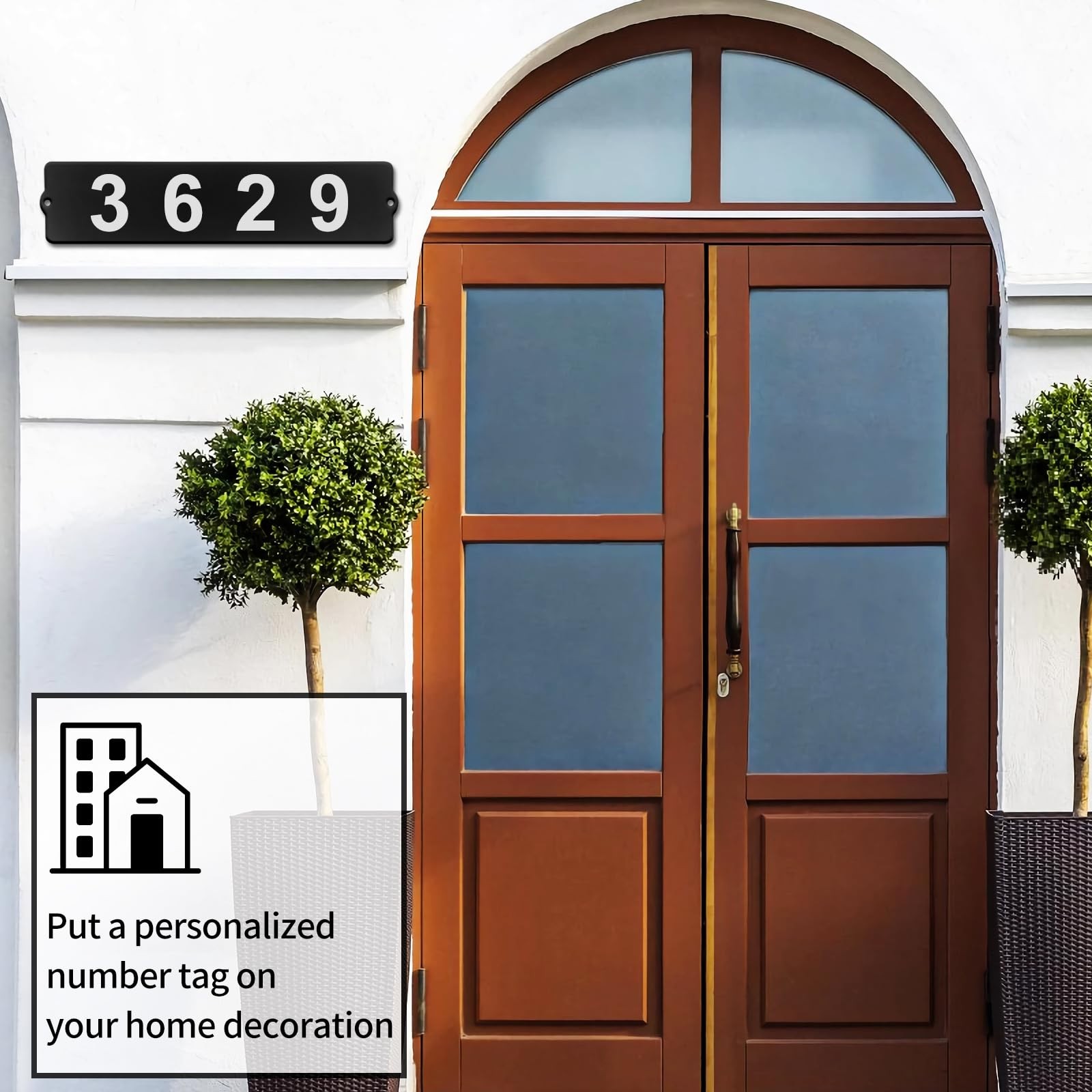 House Numbers for Outside, Metal Address Numbers for House, Waterproof, Horiz…