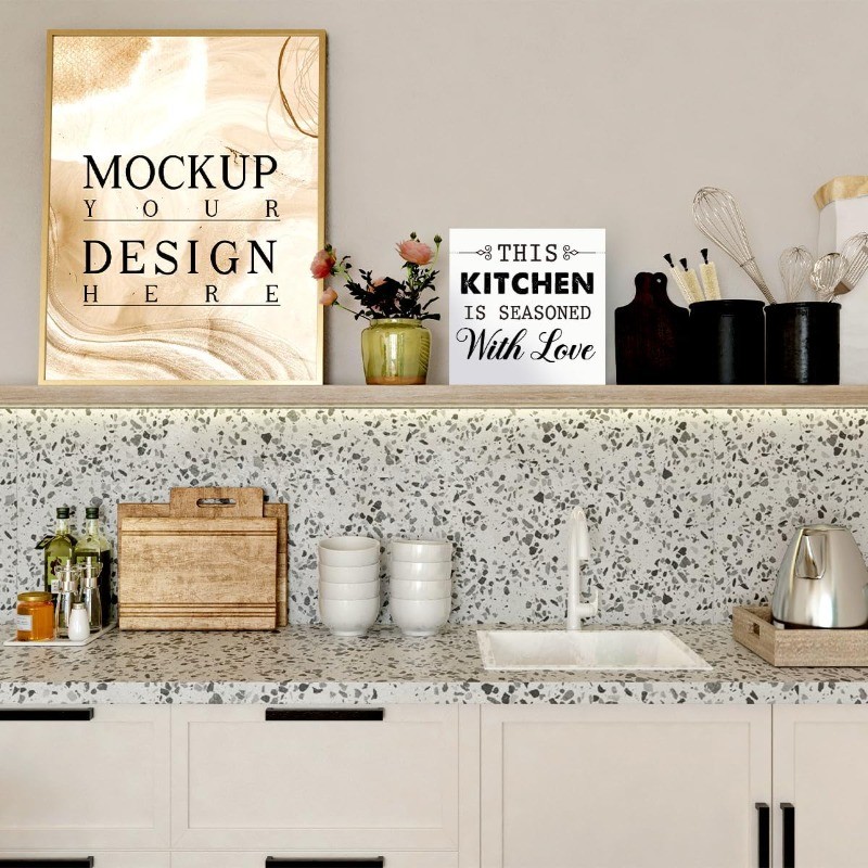 Warm Kitchen Wall & Counter Freestanding Wood Box Sign Farmhouse Plaque Gift