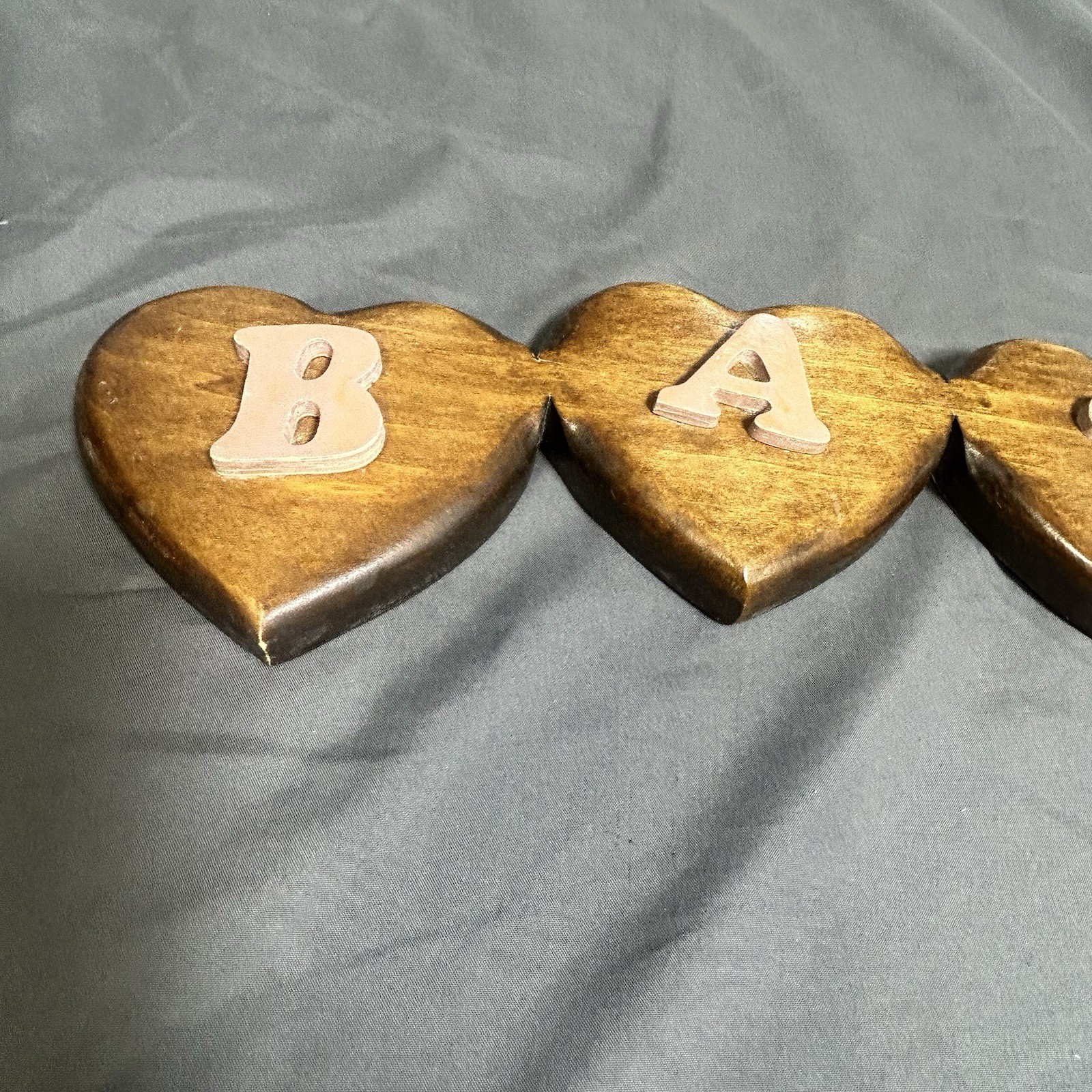 1990s Bath Vintage Hanging Wood Heart Country Pink Farmhouse Grannycore Cottage