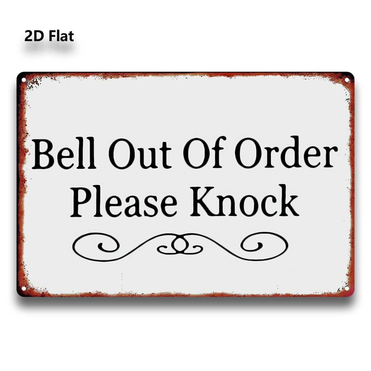 20.32*30.48 cm Metal Sign “Bell Broken Please Knock”