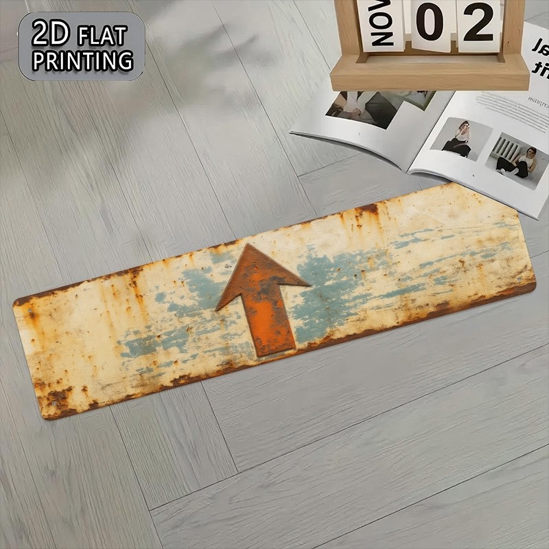 Vintage Rust Upward Orange Arrow Metal Sign Industrial Garage Wall Decoration