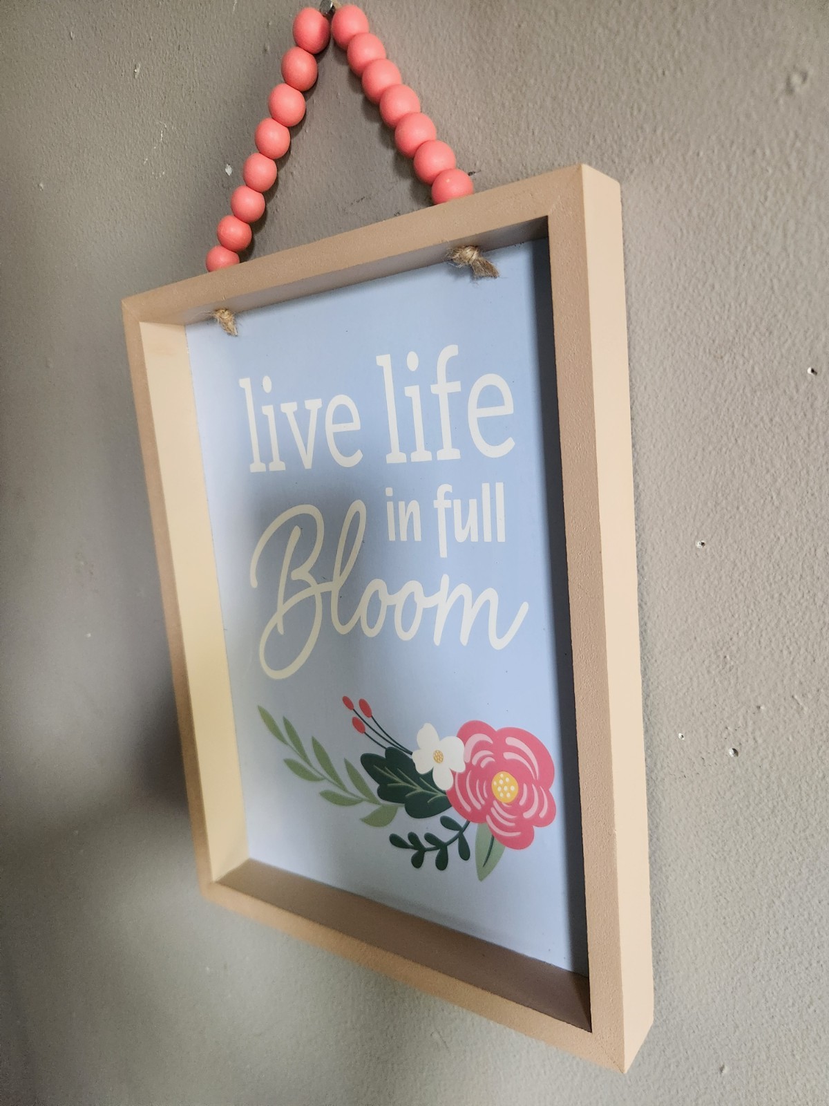 “Live Life in full Bloom” Wall Hanging Decoration 12¼”×9¼×1¼”