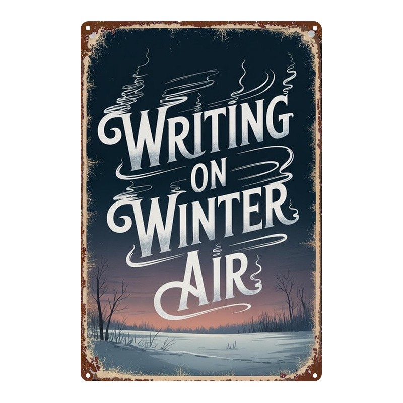 Metal Winter Sign 8×12 Inches Bathroom Decor
