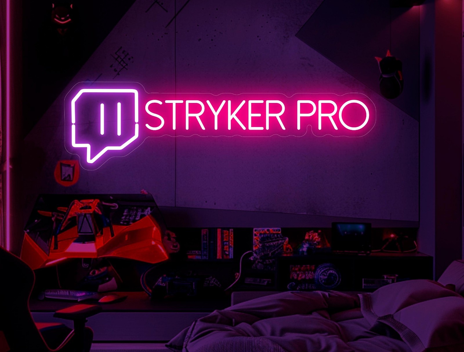Custom Twitch Username Gamertag Neon Sign Personalized Gaming Room Wall Art