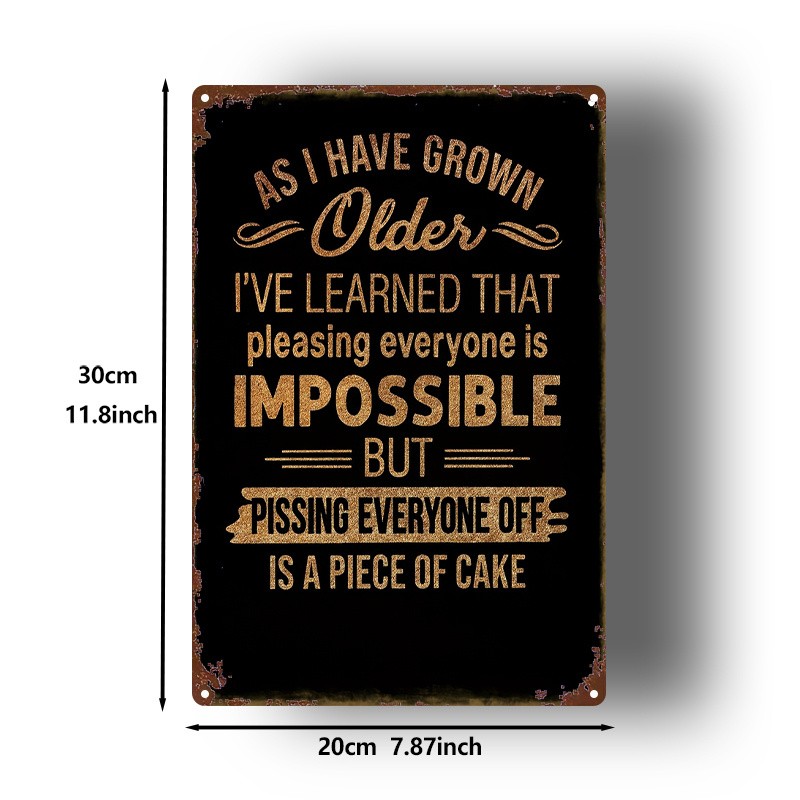Metal Sign Humorous Philosophy 8X12 Inches Square Wall Decor