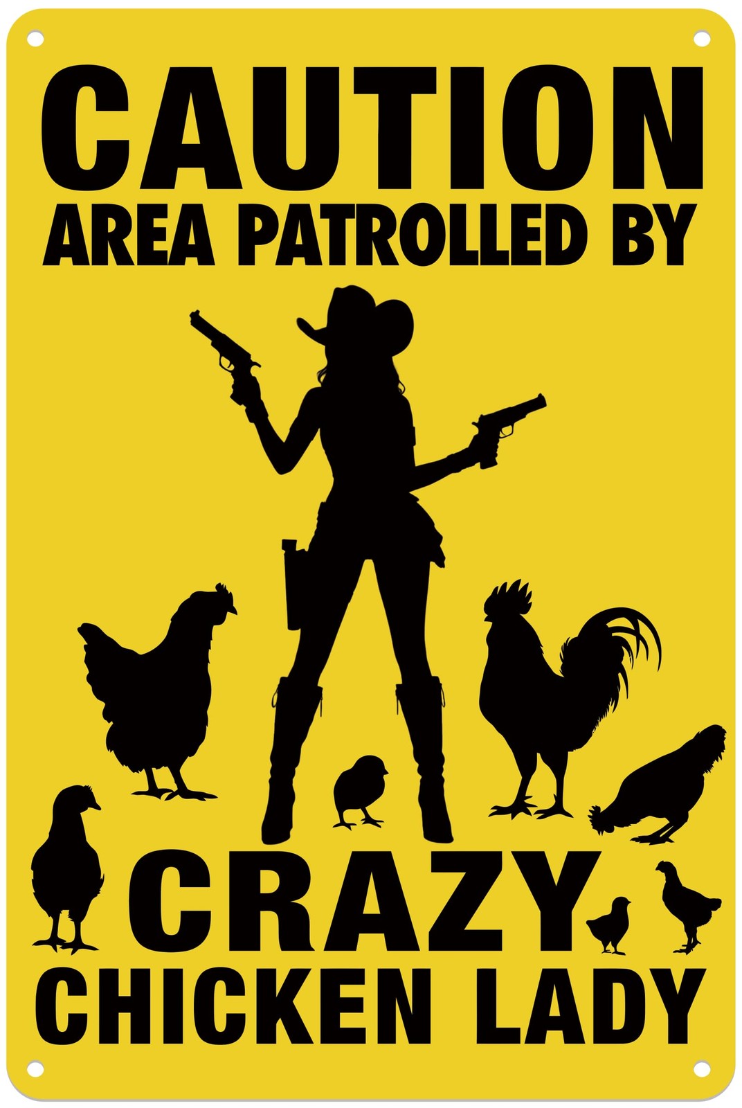 8″ x 12″ Aluminium Metal Sign Caution Area Patrolled by x 12″, Yellow