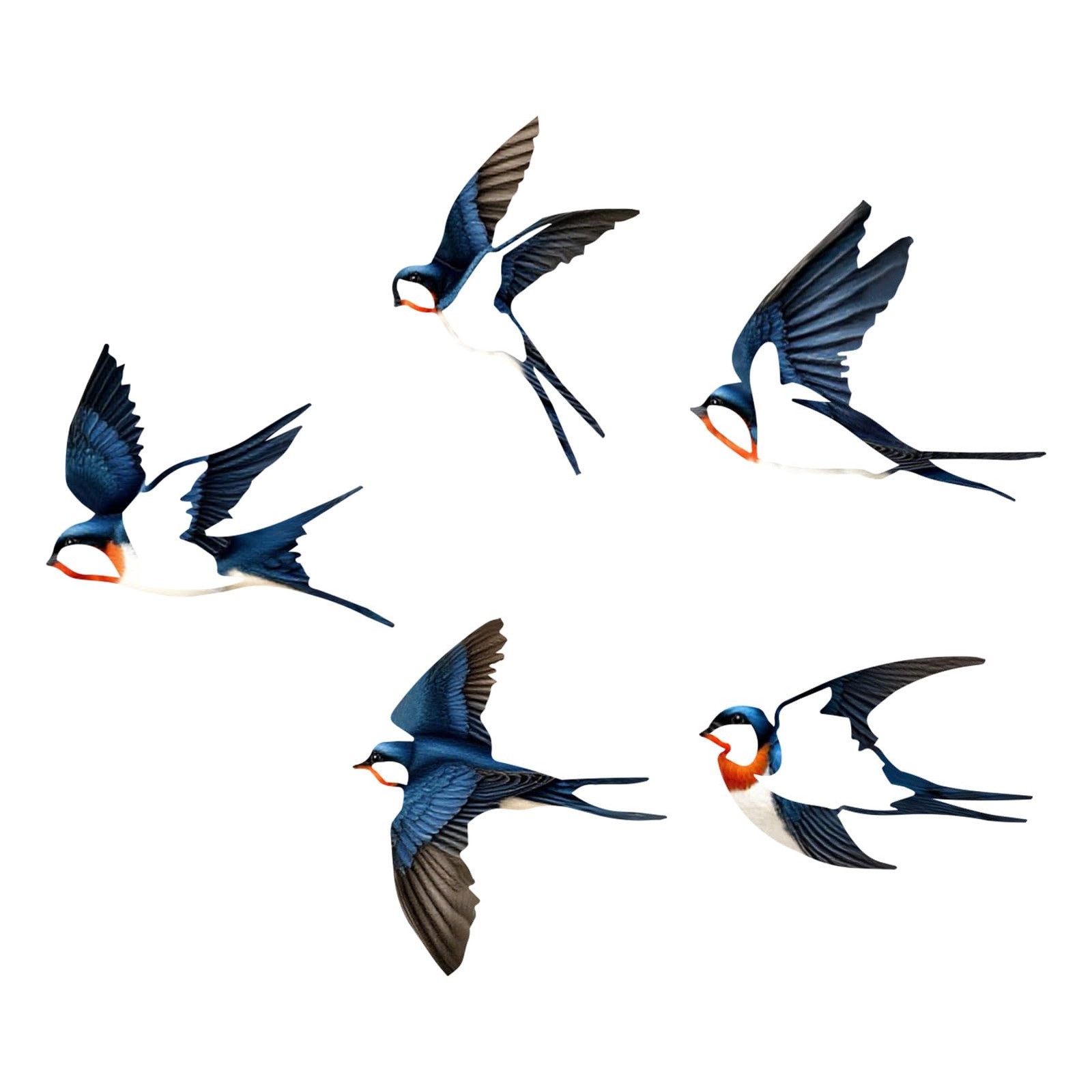 5 Pcs Metal Birds Wall Decor, Vintage colors Birds Metal Wall Art Outdoor Han…