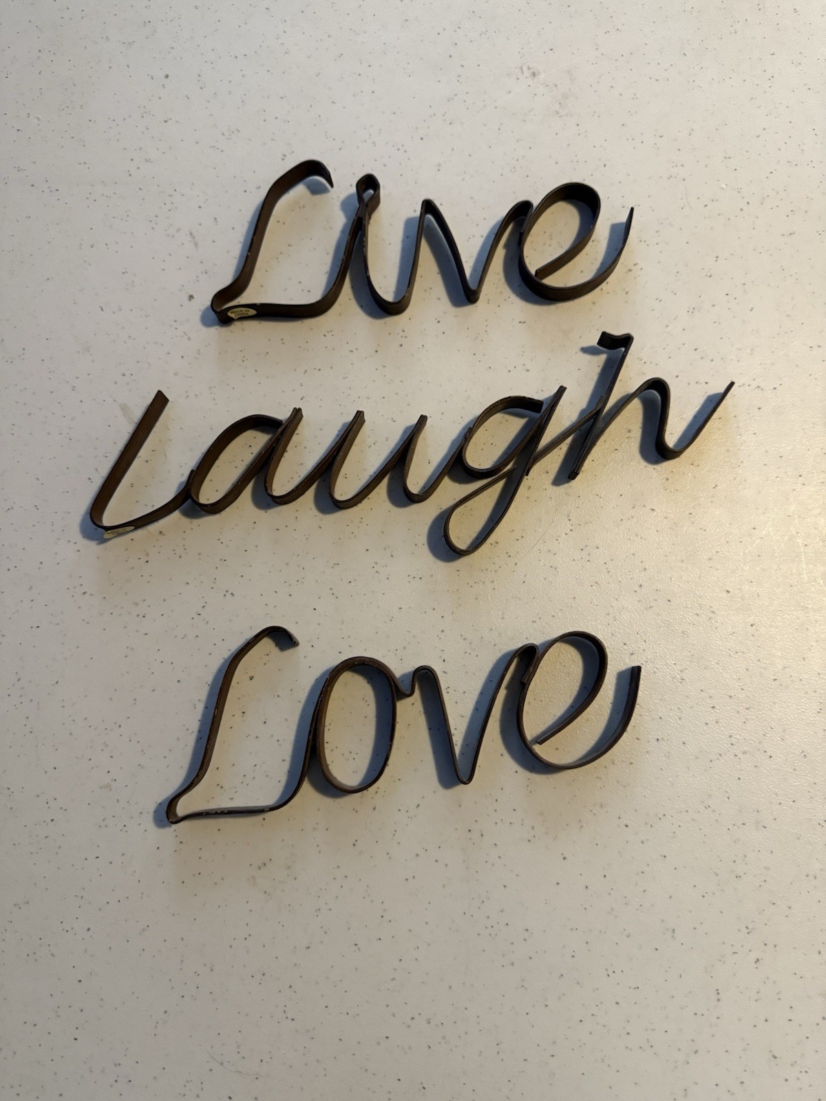 Live, Love, Laugh Set of 3 Rust Finish Metal Words Wall or Shelf Decor Farmhouse