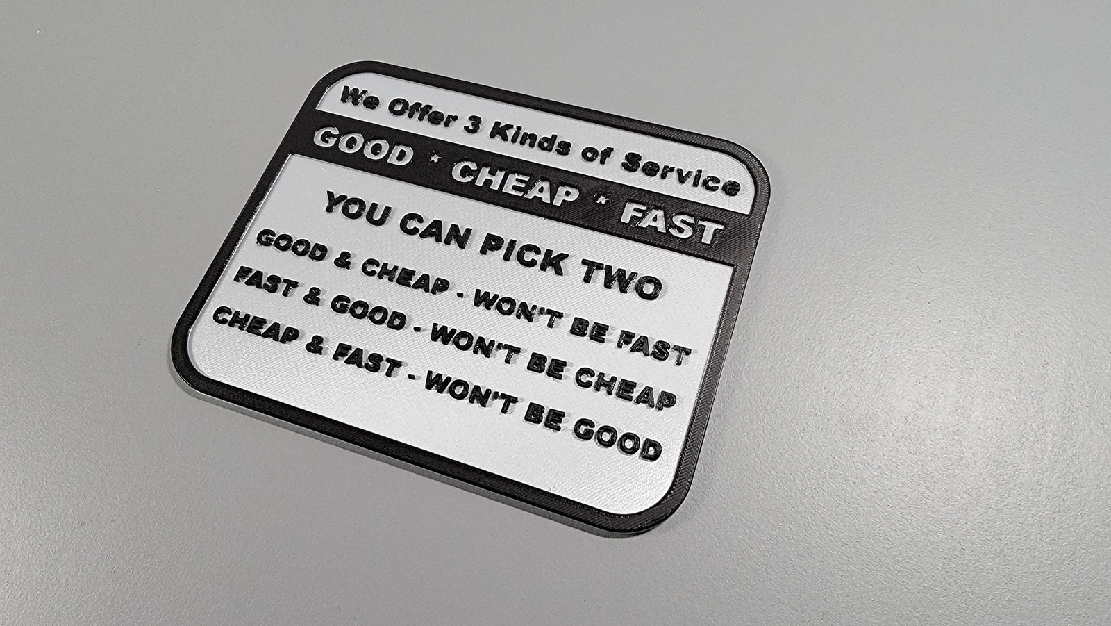 Good Cheap or Fast Sign | Funny Shop Signs | Business Owner Gifts | Gift for Ser