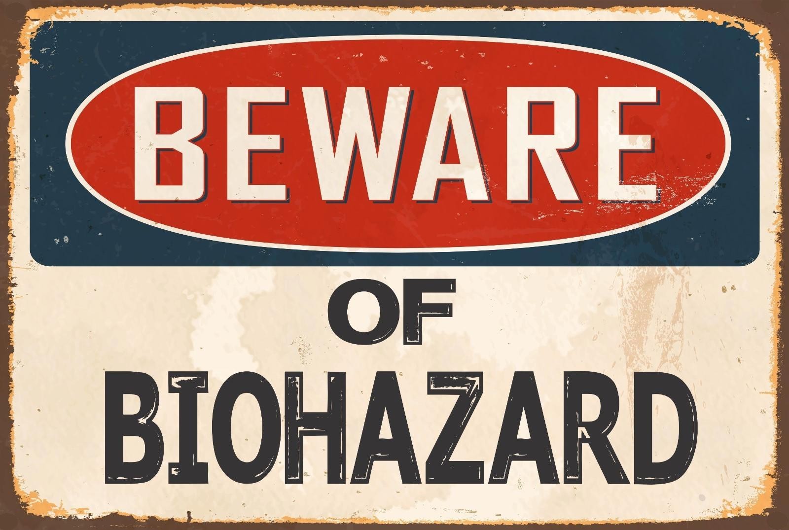 Biohazard Metal Sign Aluminum 8×12 Funny Vintage Danger Plaque Sticker Tiger