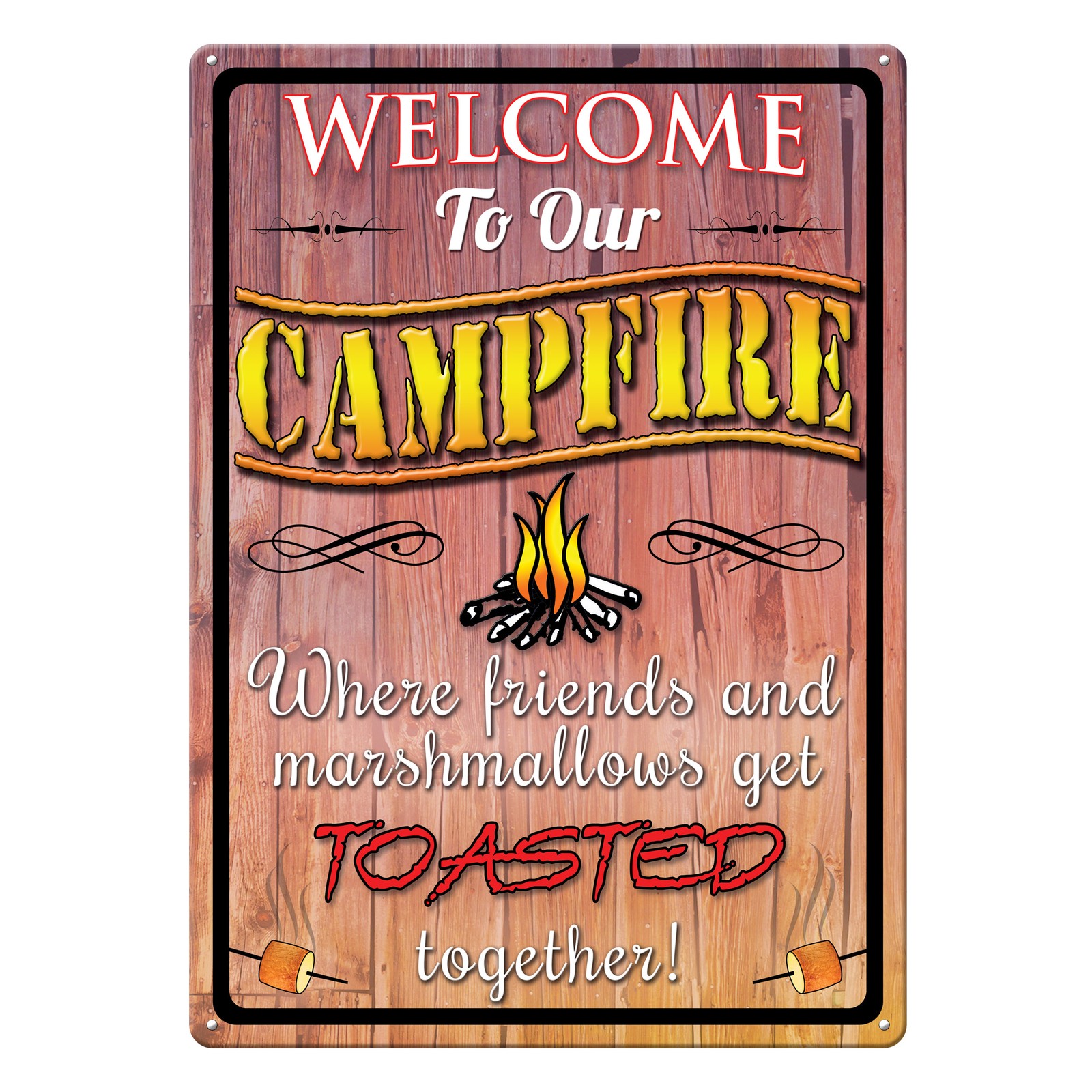 Rivers Edge Products Tin Sign, 17″ x 12″ Weatherproof Metal Wall Art, Welcome