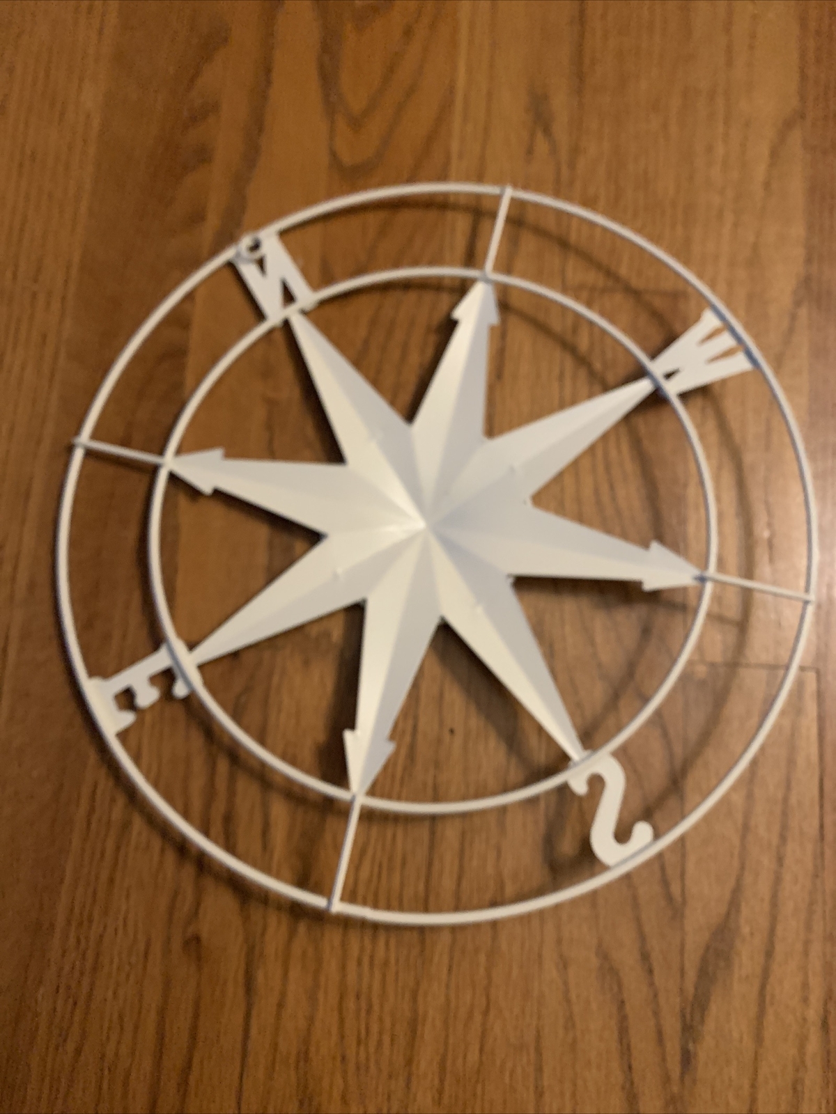 Shabby Chic Nautical Barn Star Metal Compass Wall Hanging Art Approx 13” ❤️tb