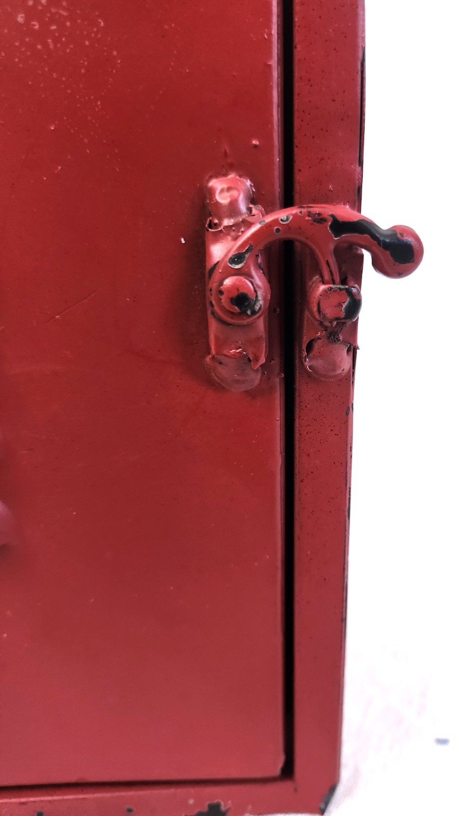 Red Metal Mailbox Vintage Style Rustic Wall Hanging or Table Decor