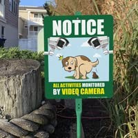 12 x 10 inch “Notice – All Activities Monitored By Video Camera” Yard Sign wi…