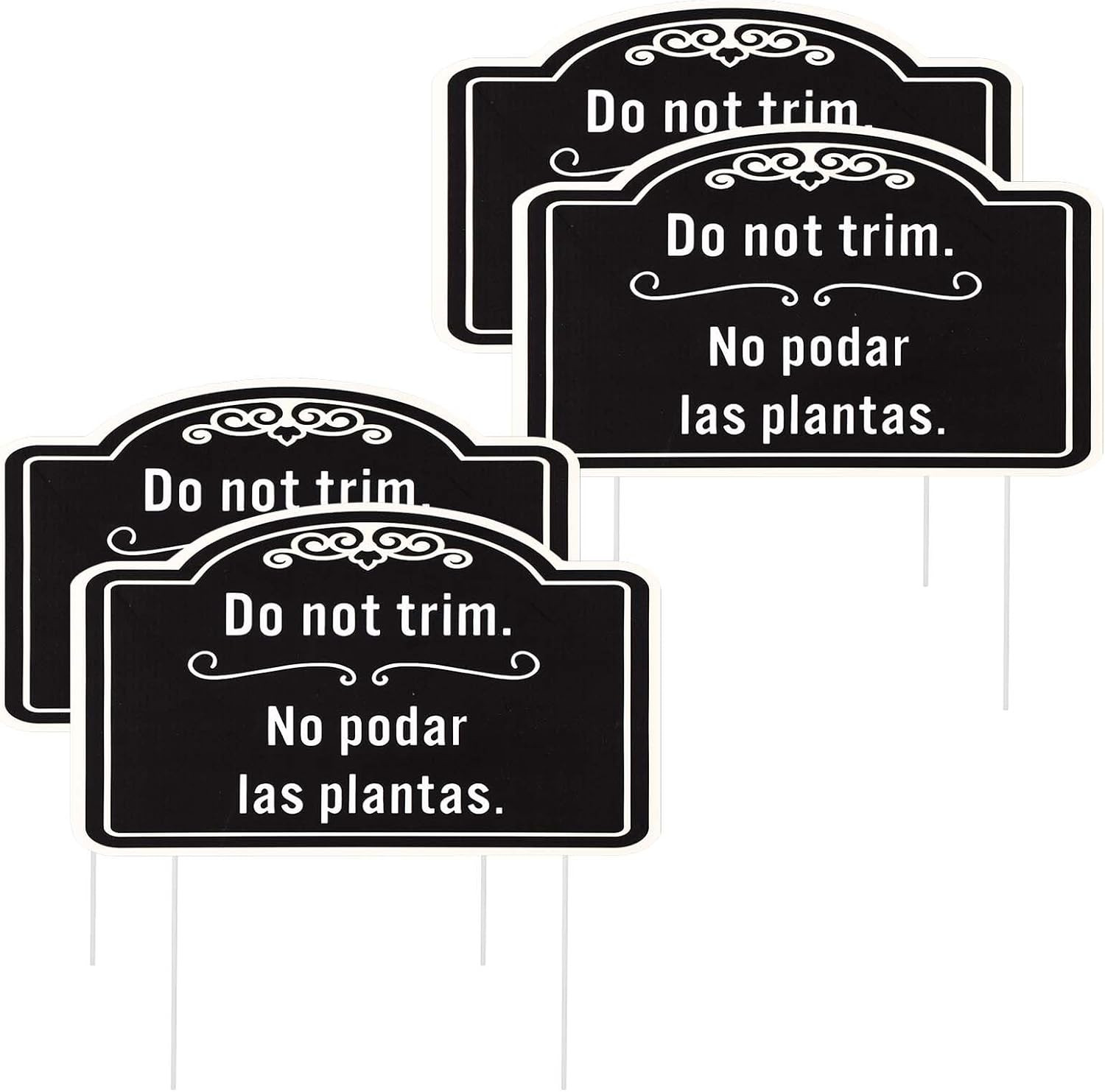 4pcs Do Not Trim Signs with Stakes, Corrugated Plastic Do Not Prune Bushes Pleas