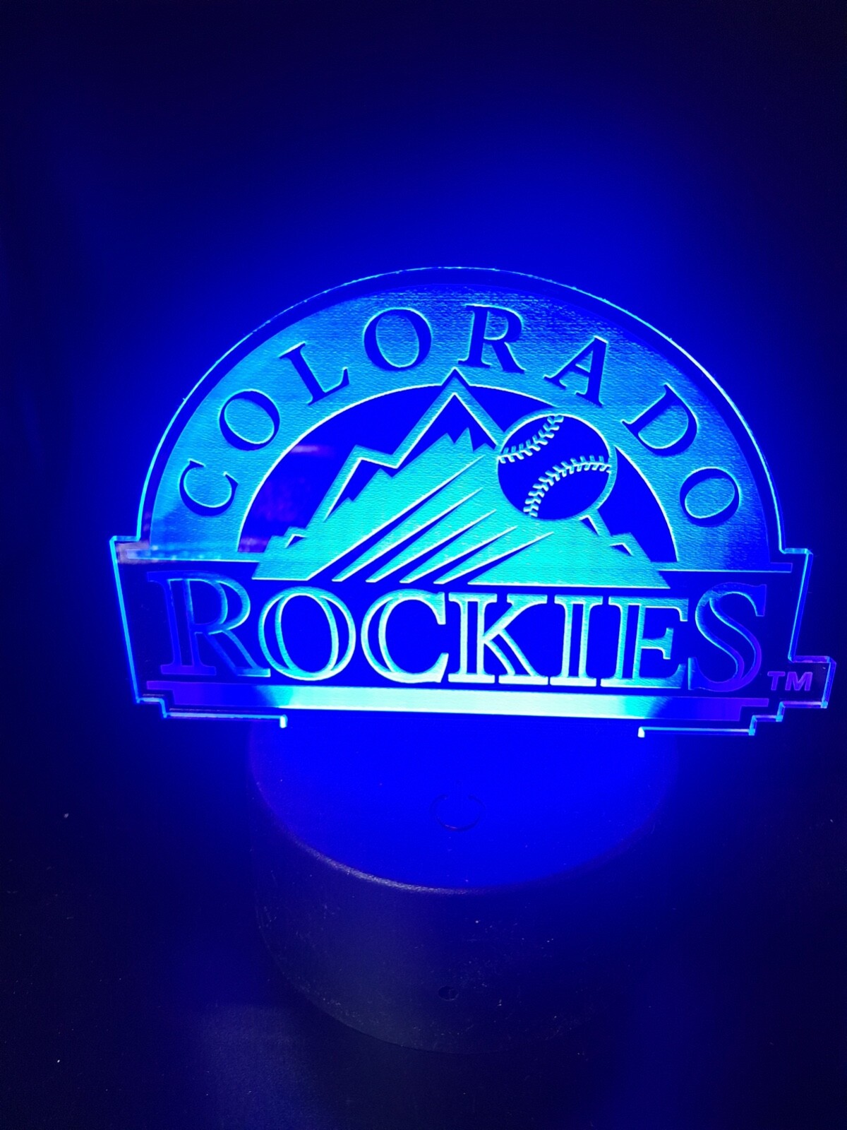 Edge Lit Tabletop Sign, Multi-Colored LED, Colorado Rockies Night Light