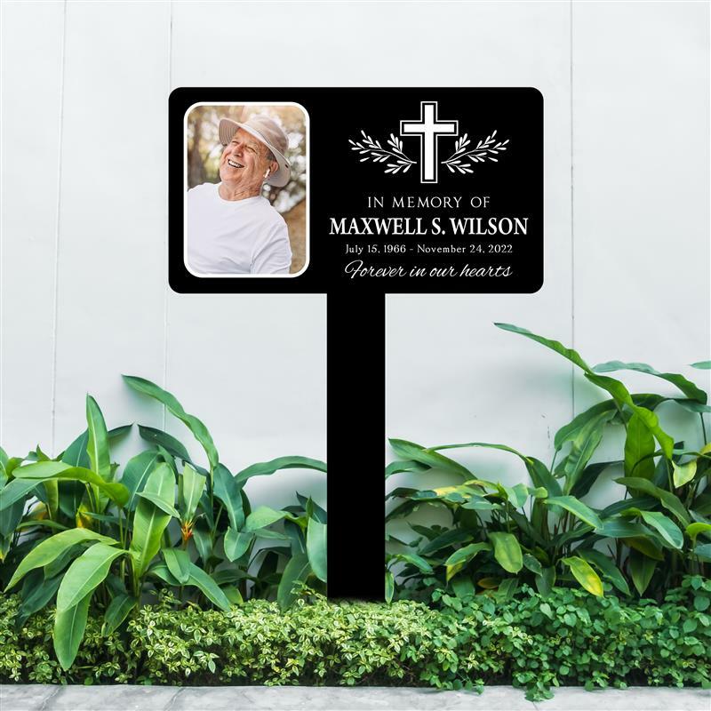 Memorial Cross Stake, Memorial Plaque Stake, Personalized Memorial Maker