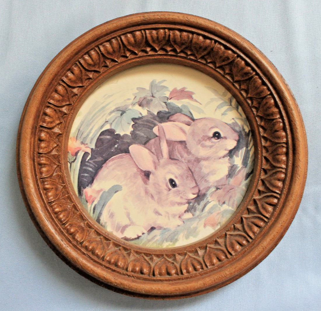 Vintage Set (4) Woodland Animals Plastic Wall Decor Cottagecore Nursery