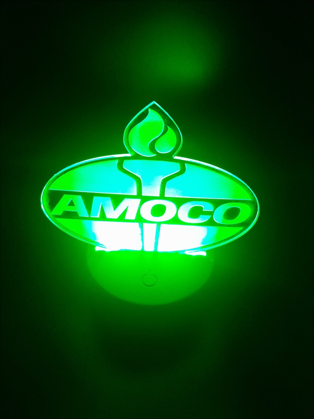 Edge Lit Tabletop Sign, Multi-Colored LED, Desk Lamp, Night Light Amoco Gasoline