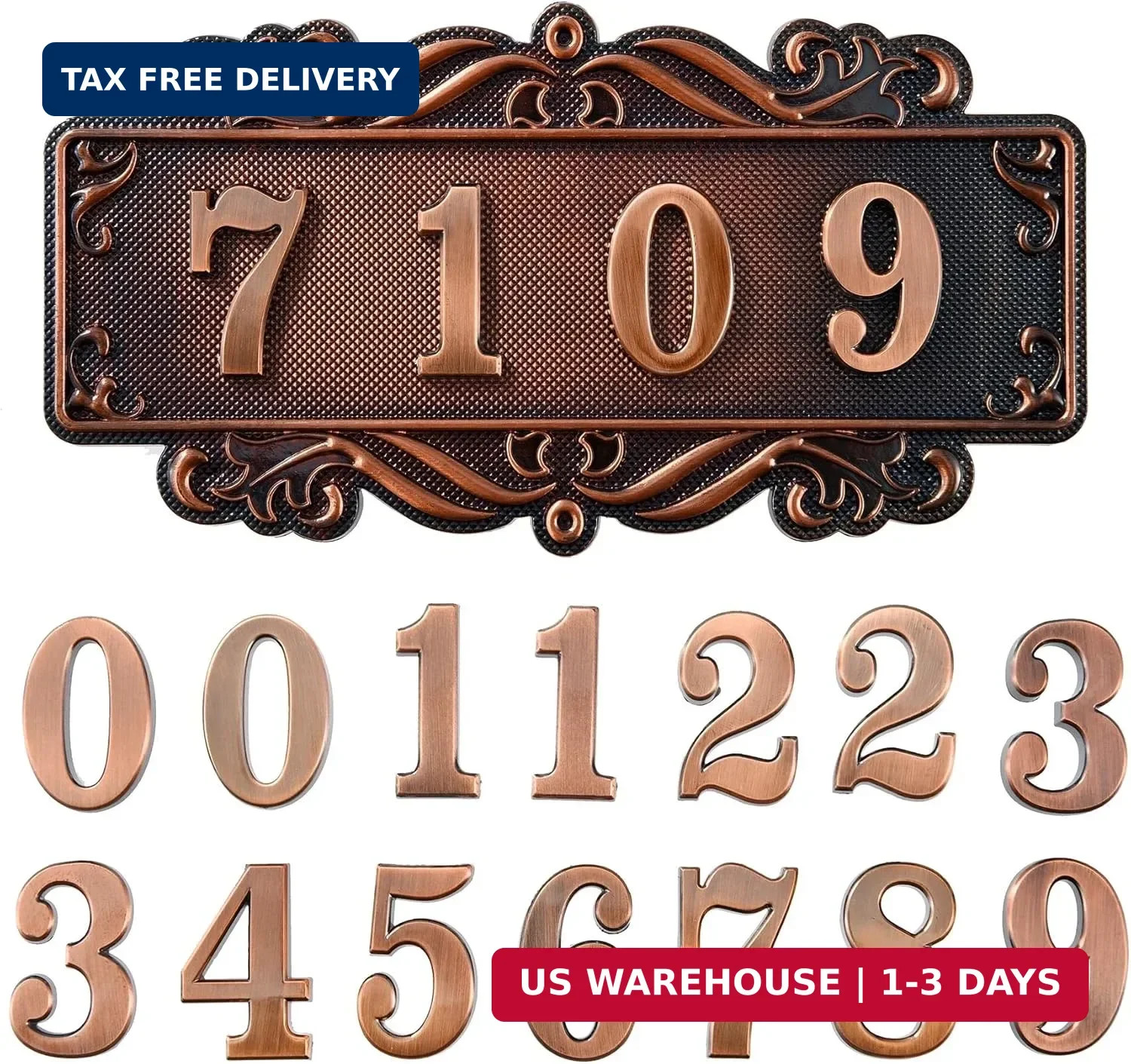 Door Number Plate, Apartment Door Number Sign, House Address Room Number Plaques
