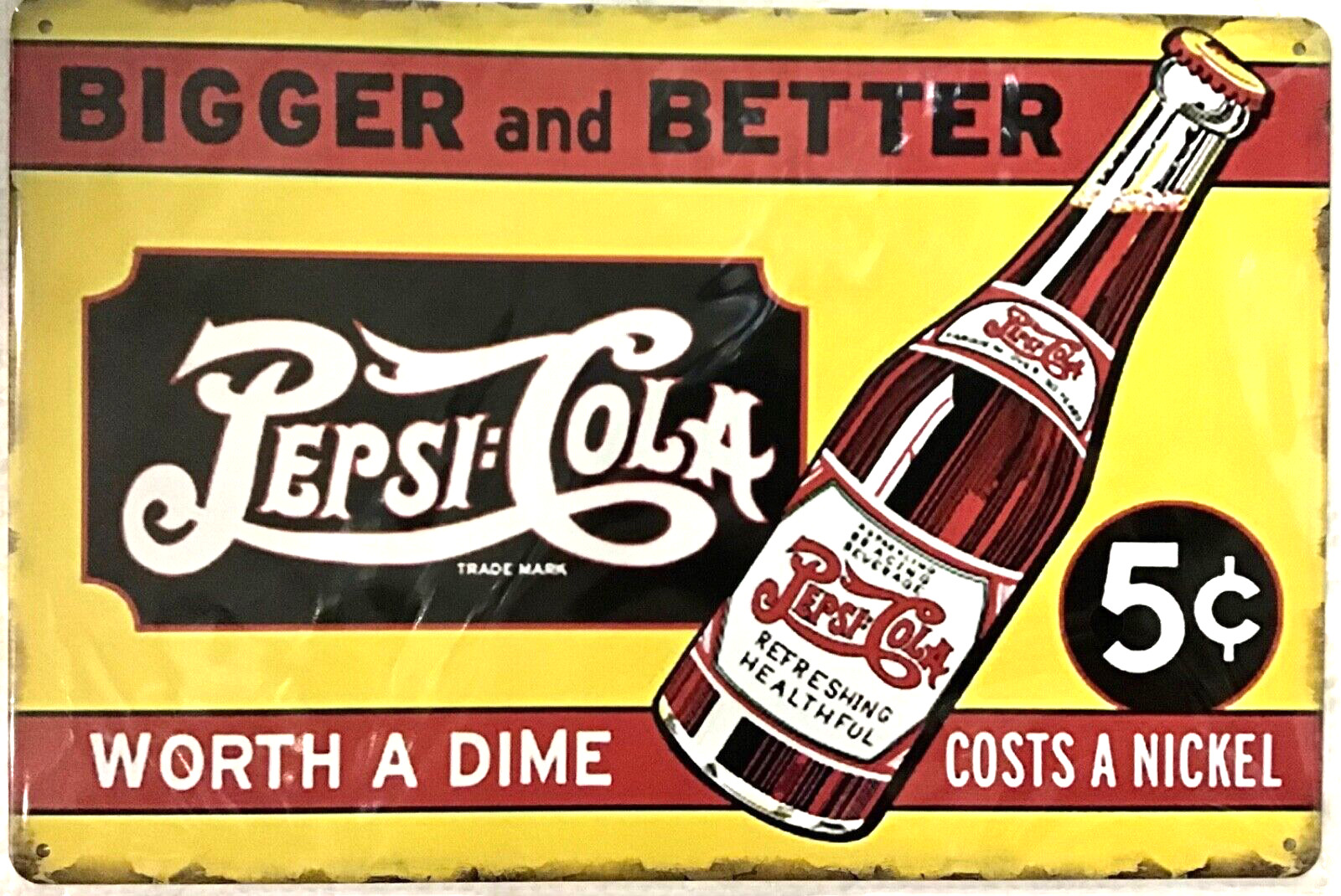 TIN SIGN new 8×12 Pepsi cola soda pop beverage drink bottle advertisement C50