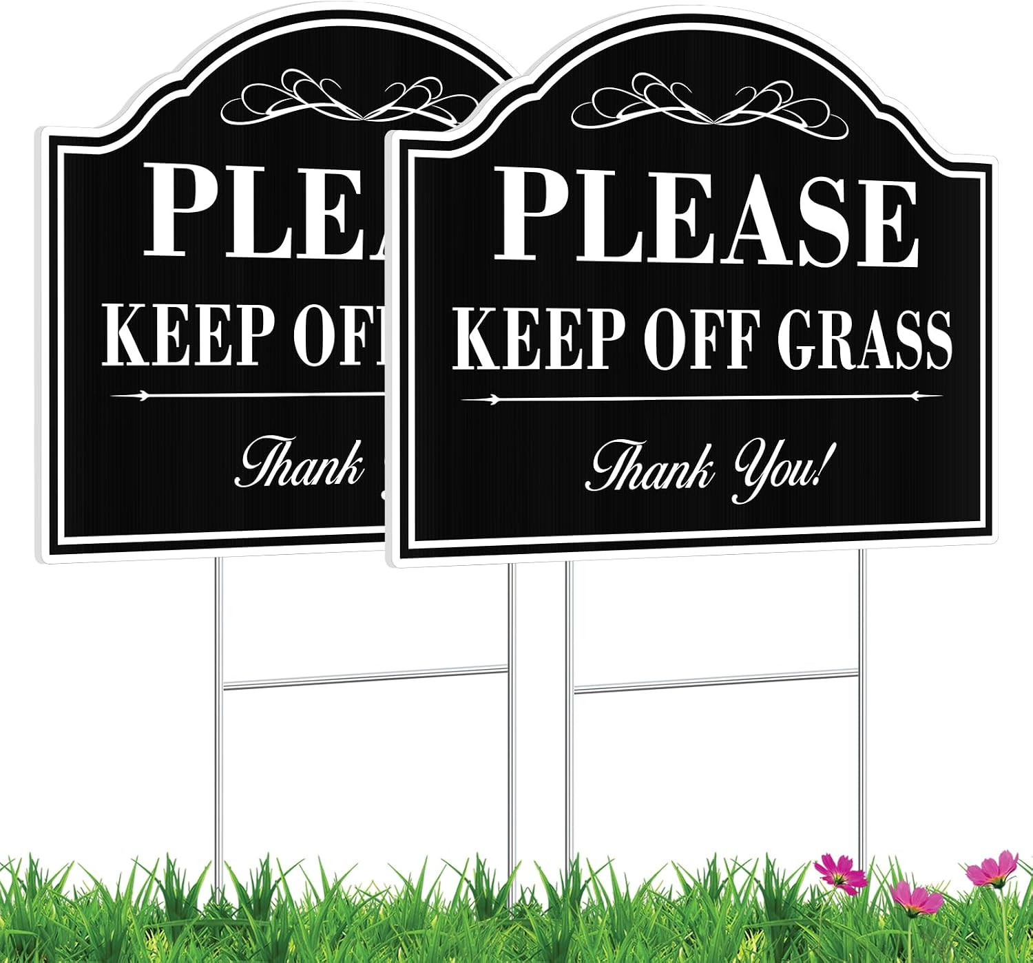 Keep off Grass Sign- 2 Pack, 12X9 Inches Please Keep Dogs off Grass Sign for Yar