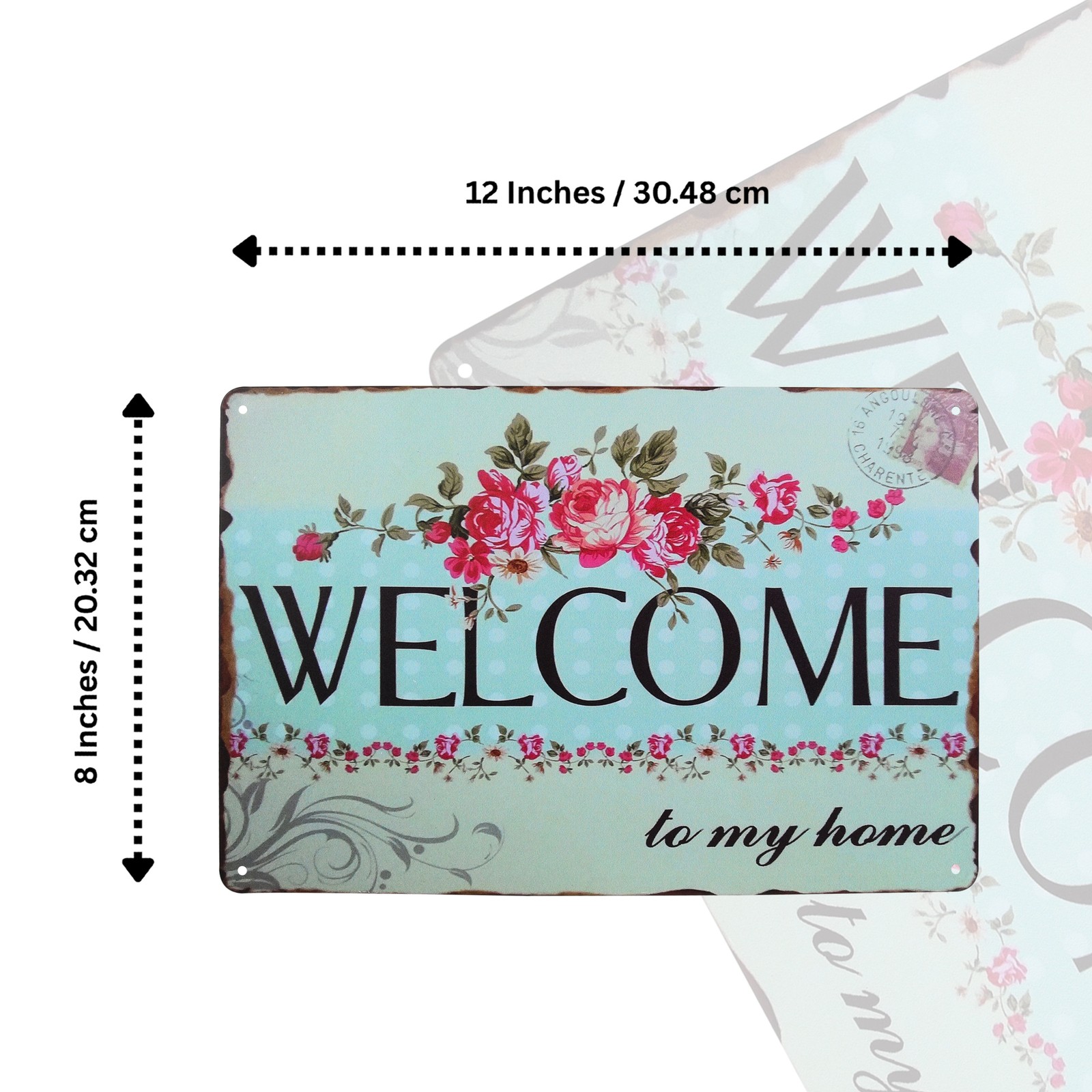 Metal Welcome Home Sign for Porch, Front Door, Entryway, Living Room Home Decor