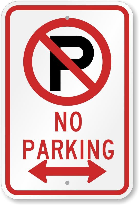 No Parking Sign Aluminum Weatherproof Outdoor Metal 8×12 Durable