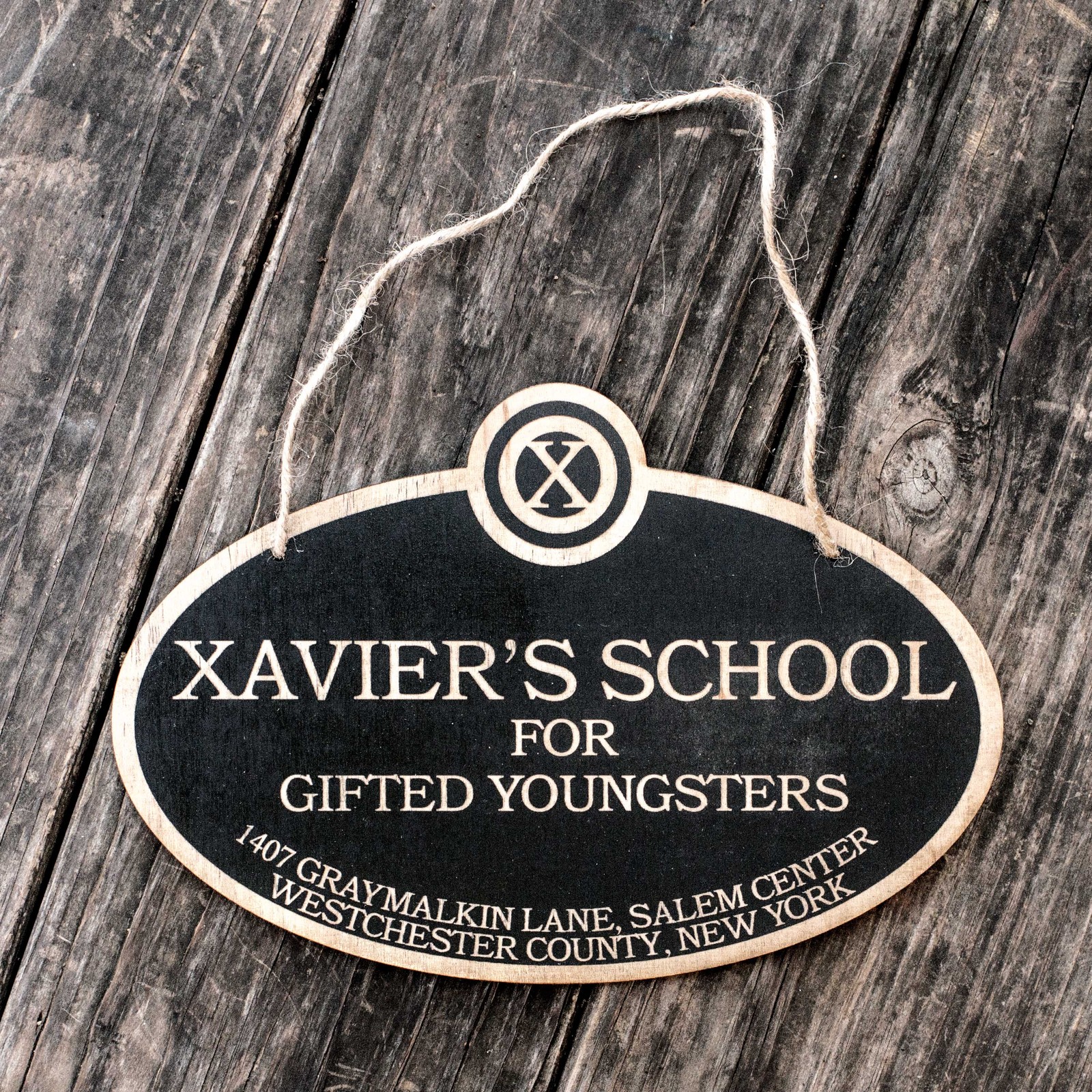 Xavier’s School for Gifted Youngsters – Black Door Sign 6x9inches