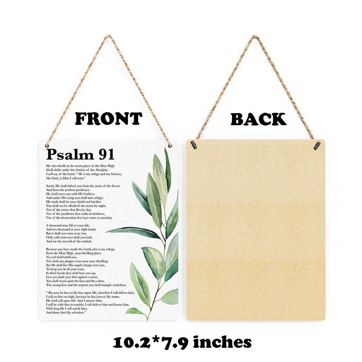 Inspirational Scripture Wall Art Bible Verses Psalm 91 10″L x 8″W, psalm 91