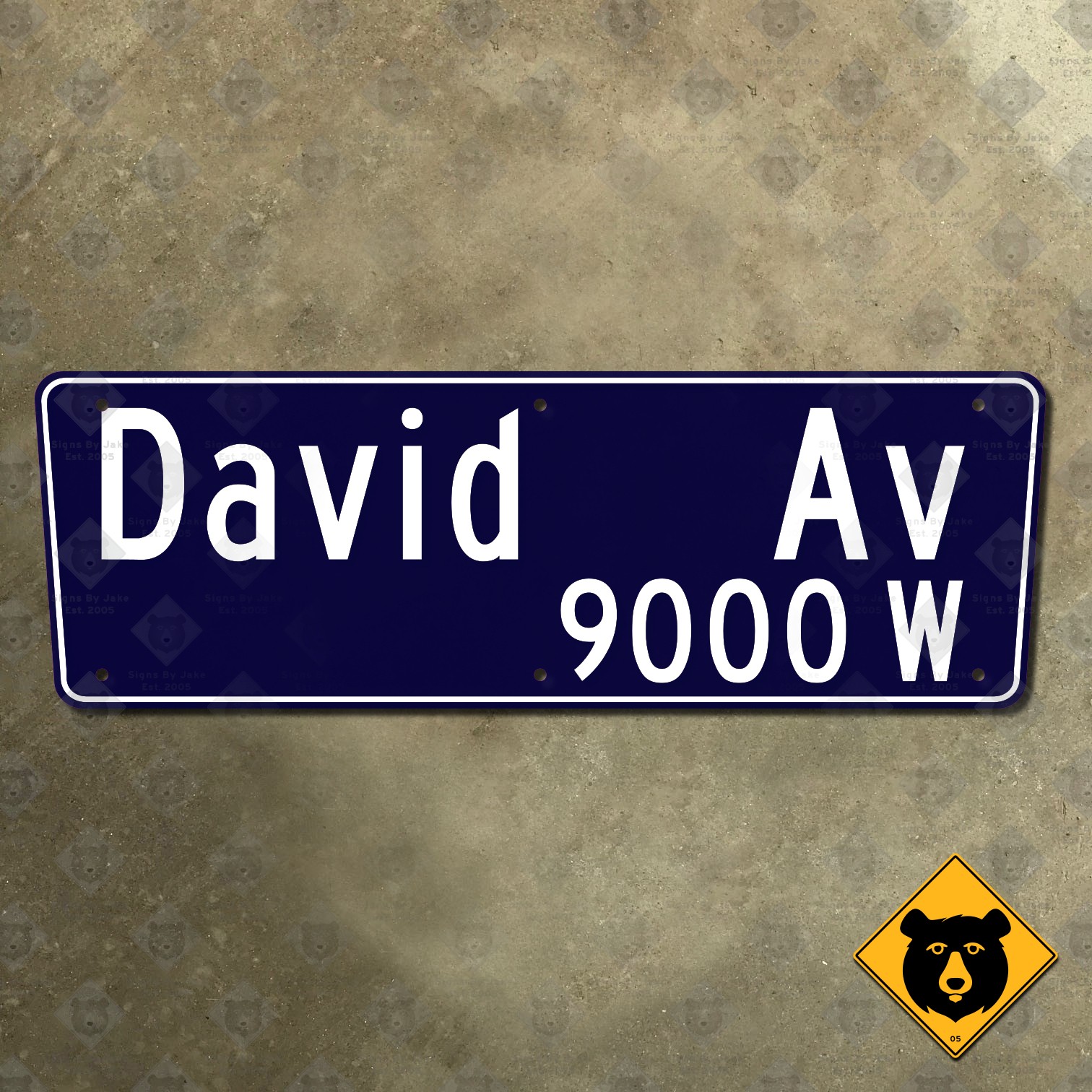 Los Angeles California David Avenue 9000 W block street highway road sign 30×10