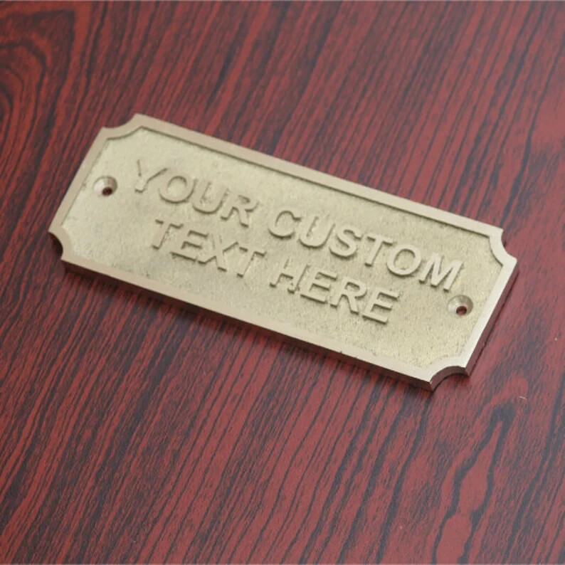 Personalized Brass Plaque – Ideal for Recognition Plaques, Name Plates, and sign