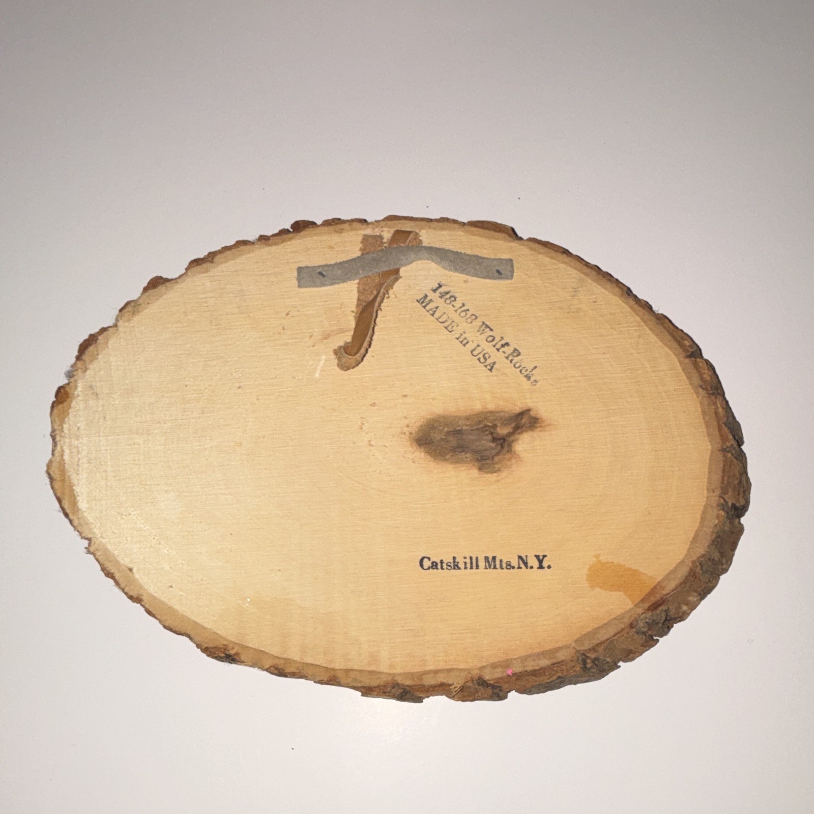 Wolf Scene Catskill Mts NY Rustic Oval Wood Slice Hanging Wall Plaque