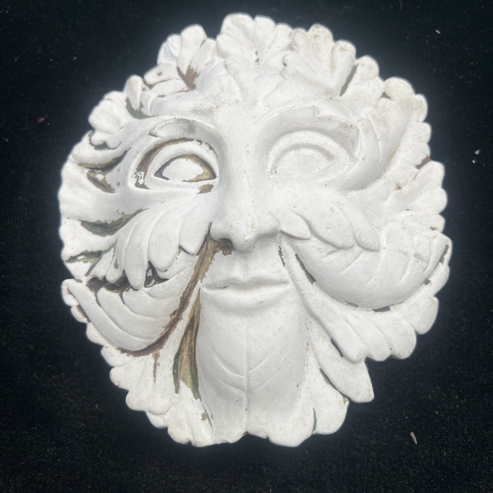 Green man wall plaque leaf face gothic tree man face Garden Art