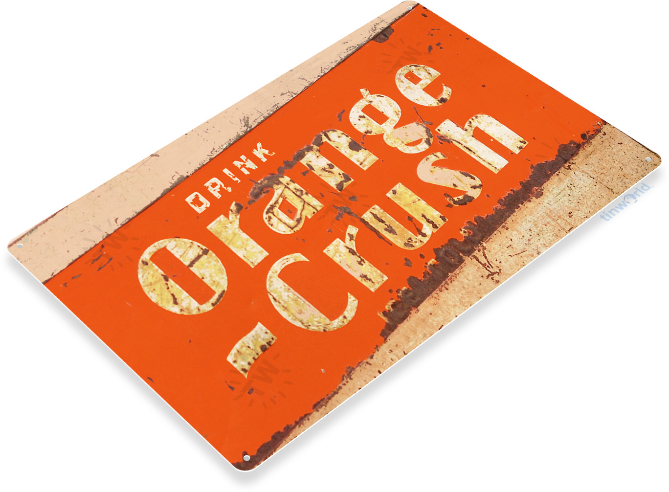 TIN SIGN Orange Crush Rust Metal Décor Wall Art Soda Cola Store Shop A535