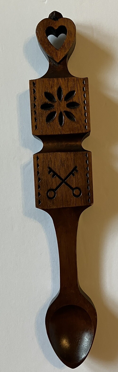 Hand carved Wood LOVE Spoon Wall Hanging 11 Inches