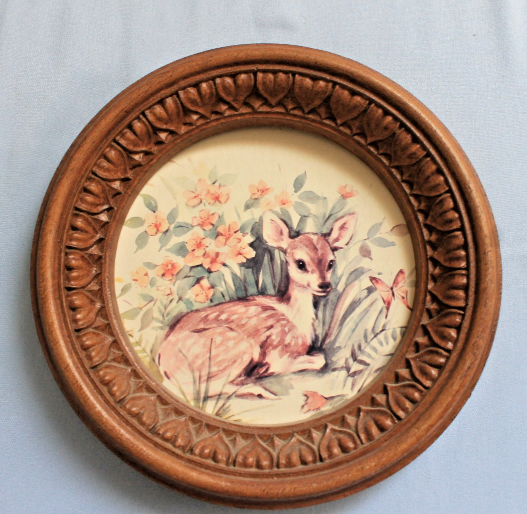 Vintage Set (4) Woodland Animals Plastic Wall Decor Cottagecore Nursery