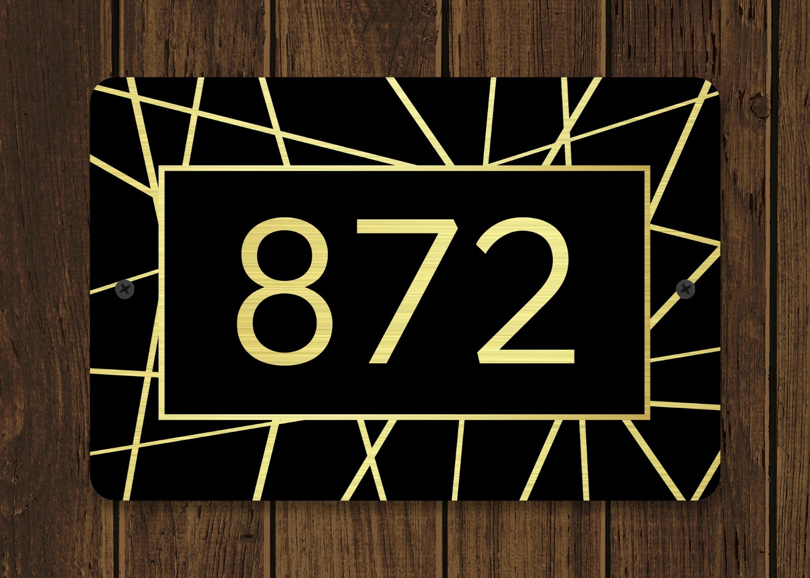 Customized Home Address Plaque Metal 12″ x 8″ Gold or Silver Number House Sign