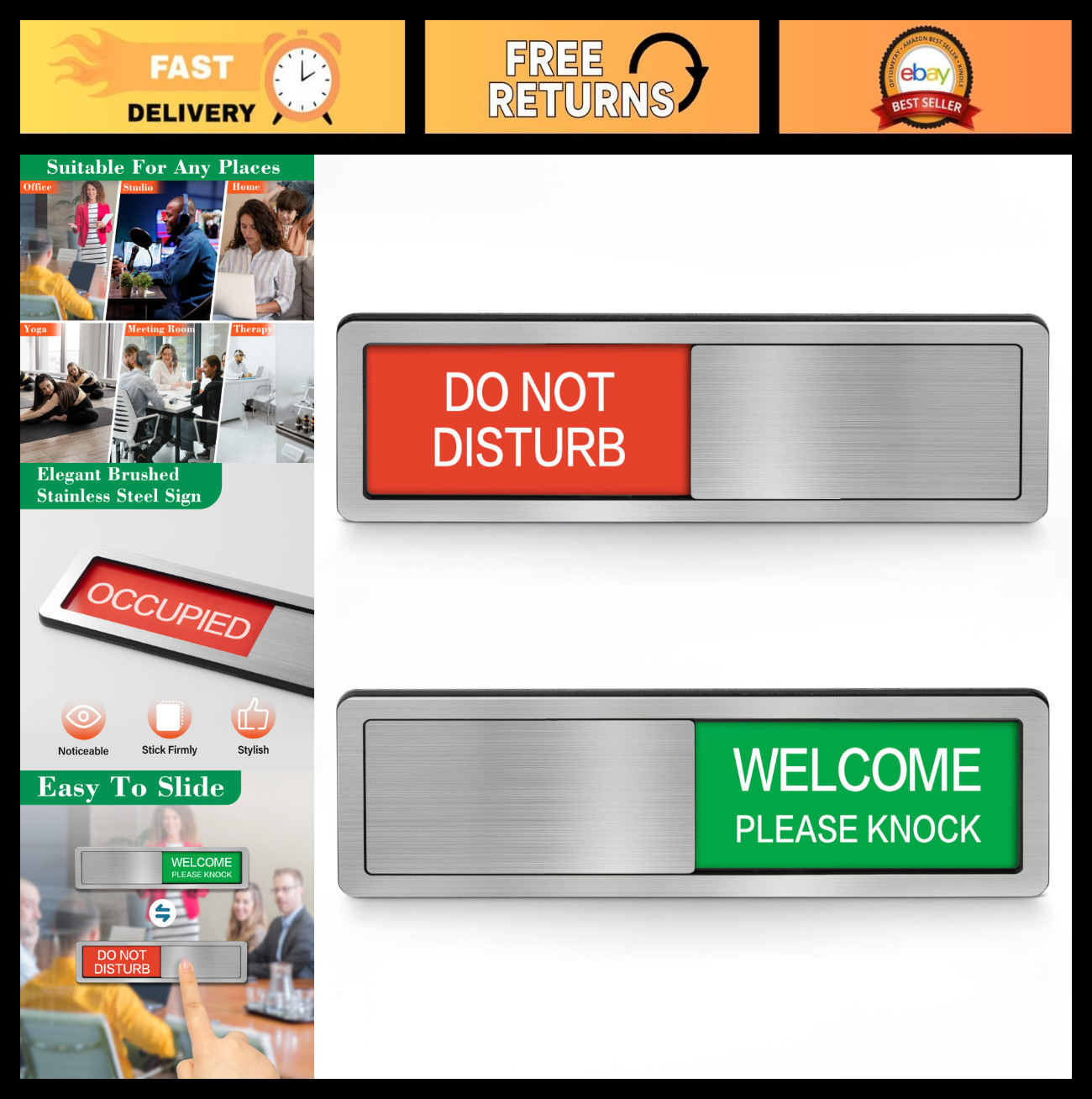 Magnetic Do Not Disturb Sign – Privacy Door Indicator for Office, Restroom, Hosp