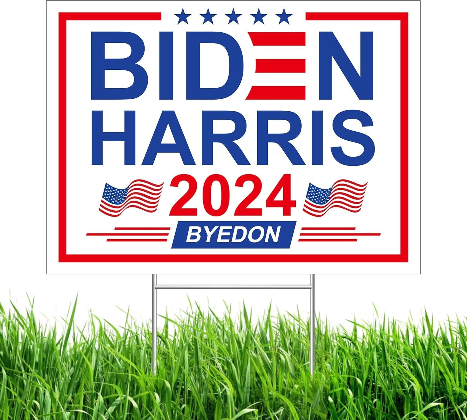Biden Harris 2024 yard sign, Double Side 24” x 18” with Metal Stake Biden-B8
