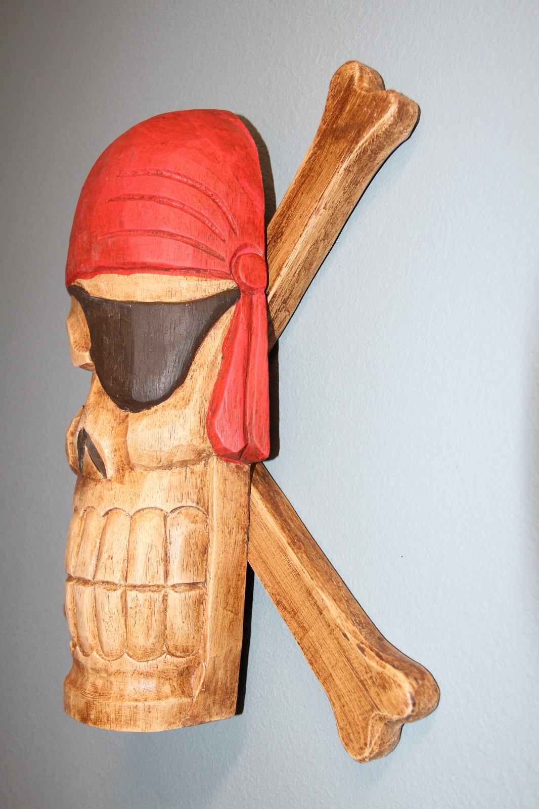PIRATE / Large Wood Wall Hanging Pirate / Jolly Rodgers / Pirate Room Display