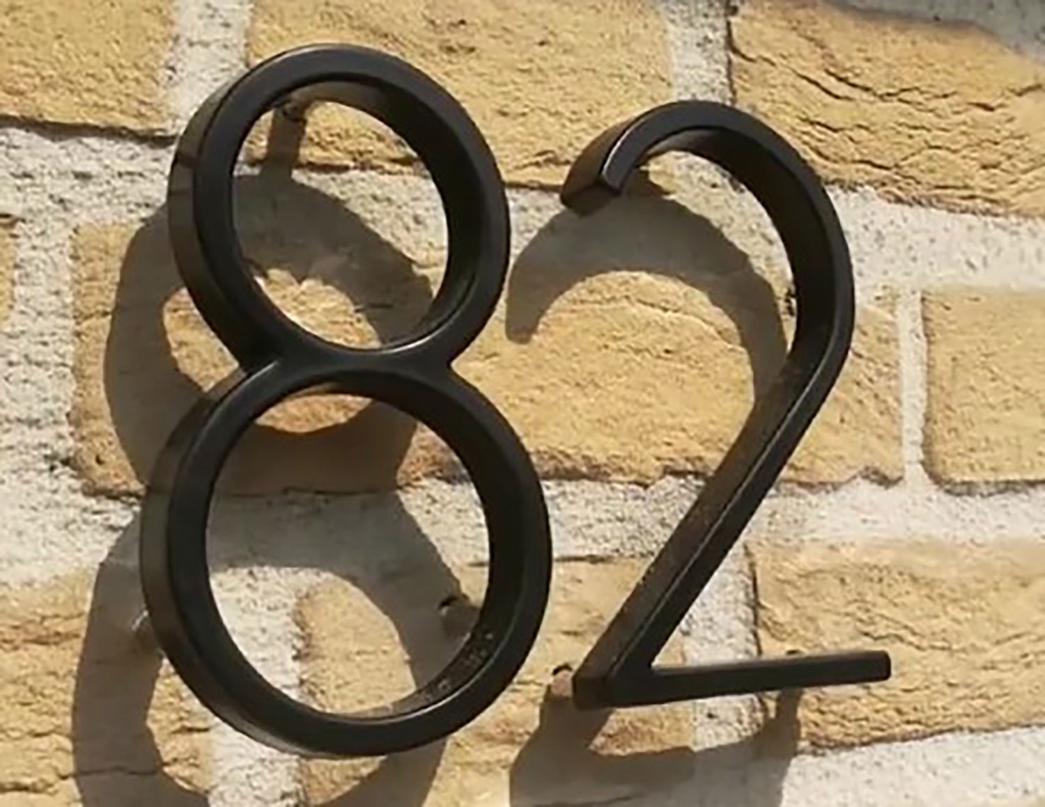 5 Inch Black Metal Numbers For House Address Outside Modern Floating Screw On