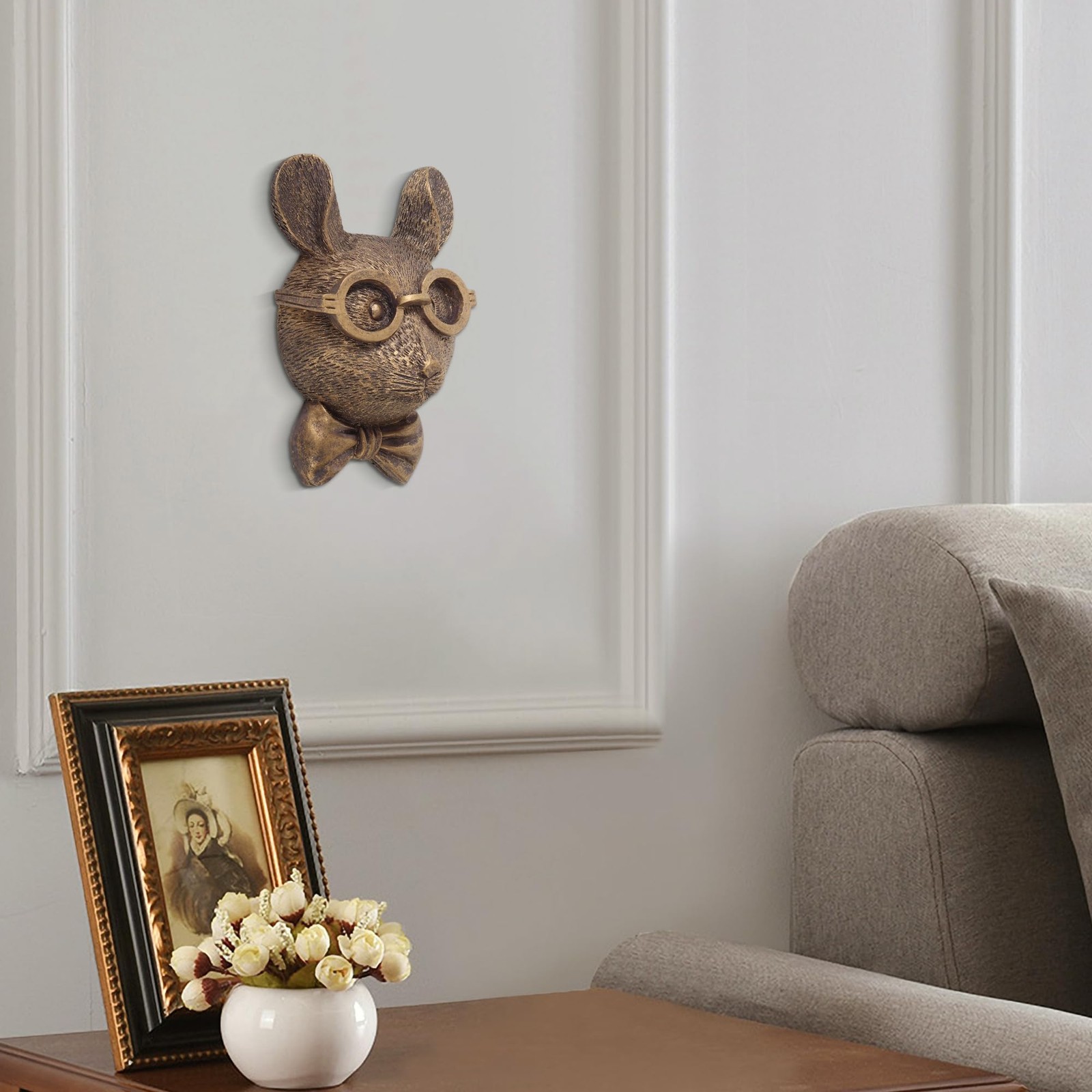 Gold Animal Head Wall Decor Wall Sculpture Home Decor Statue for Living Room …