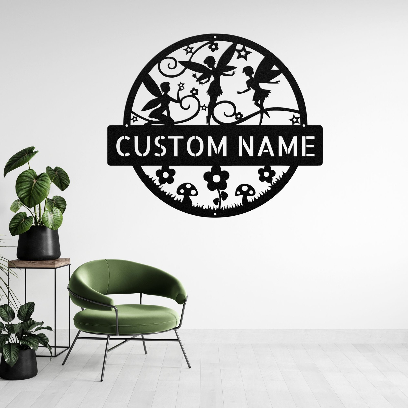 Custom Fairy Metal Sign Personalized Garden Decor Plaque Gift for Home Wall
