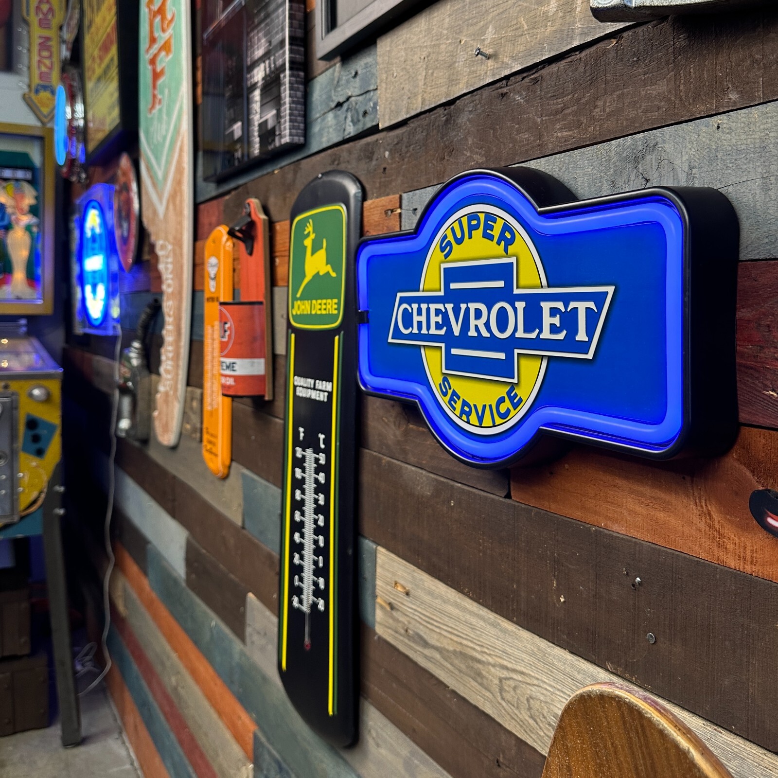 Chevrolet LED Neon Rope Light Sign, 17″ Marquee Shape, Bar Garage Man Cave Decor