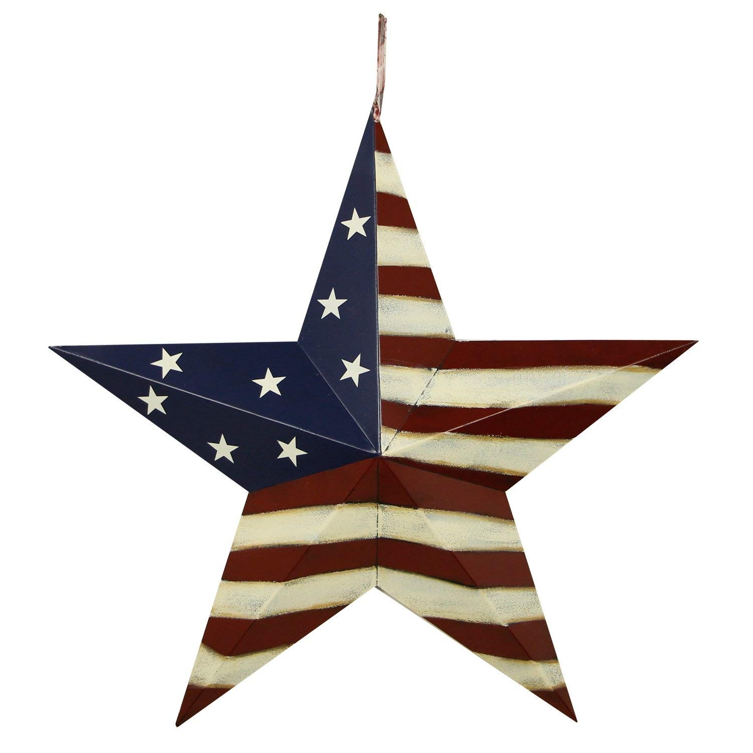 Metal American Flag Barn Star Decor Patriotic Mounted 3D Wall Art July of 4th…