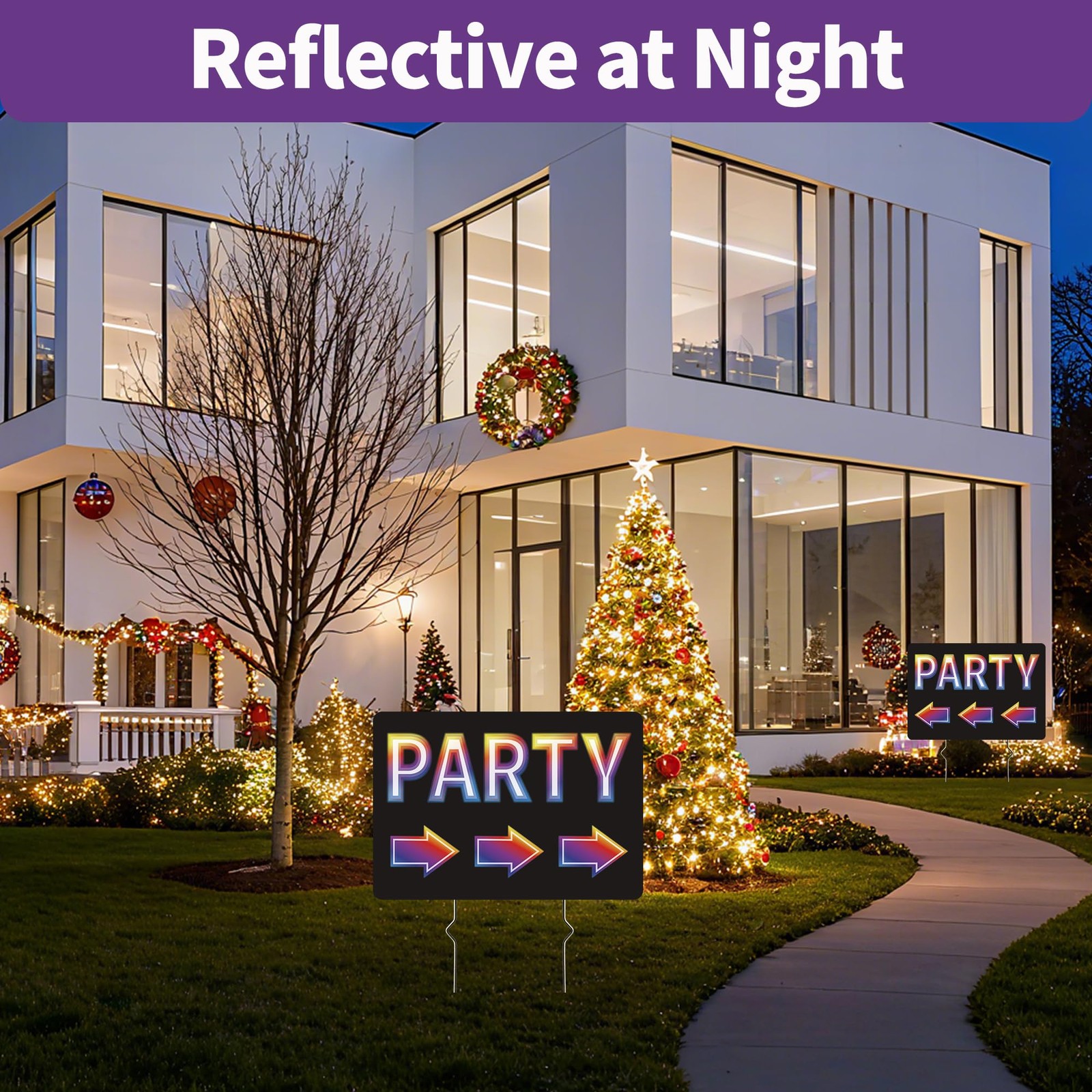 2 Pack Party Signs, Double-Sided Party Sign – 17×12 Inches Corrugated Plastic…