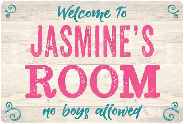 JASMINE’S Room Kids Bedroom Sign Personalized Metal Sign 108120089130