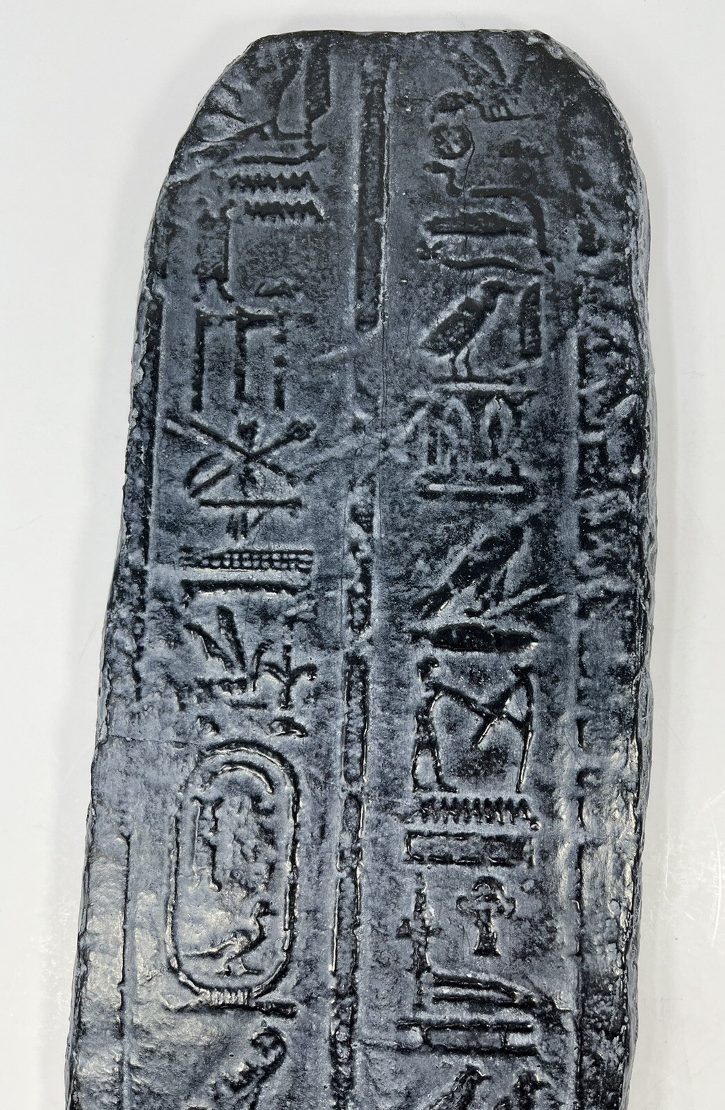 Rectangular Black Wall Plaque Decorated In Hieroglyphics Preowned